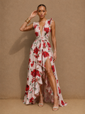 Riviera Amara Ruffled Plunge Maxi Dress